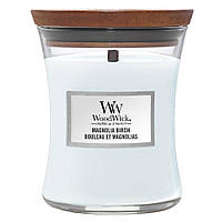 Ароматическая свеча с нотами магнолии и берёзы Woodwick Medium Magnolia birch 275 г