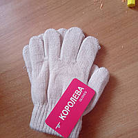 Детские перчатки однотонные на микро-флисе девочка