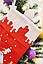 Новорічний подарунковий чобіт, Різдвяний носок, з вишивкою, червоного кольору, вишивка - будиночок., фото 3