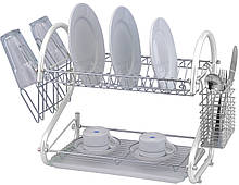 Настільна сушарка для посуду LF-766WHT (558х245х395 мм) хром/білий