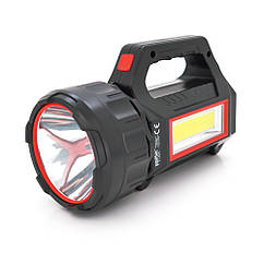 DR-ліхтар пошуковий Pahther PT-8895, 1LED+COB T6, 10 W, 3+2 режими, 3600mah, Black, IP40, USB-кабель + Solar,