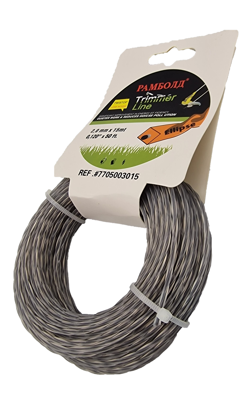 Волосінь для бензокоси 2,0 мм квадрат кручена з жилкою