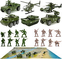 Игровой военный набор армейских фигурок солдат и техники - 23 предмета