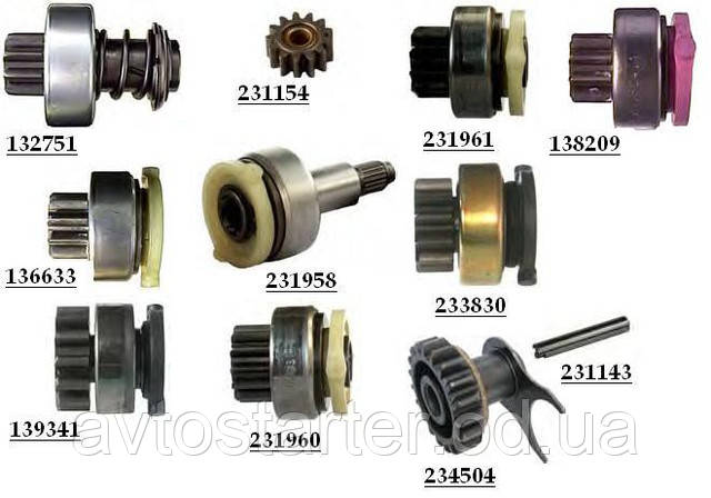 Бендиксы для стартерів FORD TRANSIT, MERCURI, LINCOLN, ESCORT, MONDEO, FOCUS