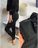 Жіночі термо лосіни дайвінг на велюрі чорного кольору розмір, фото 5