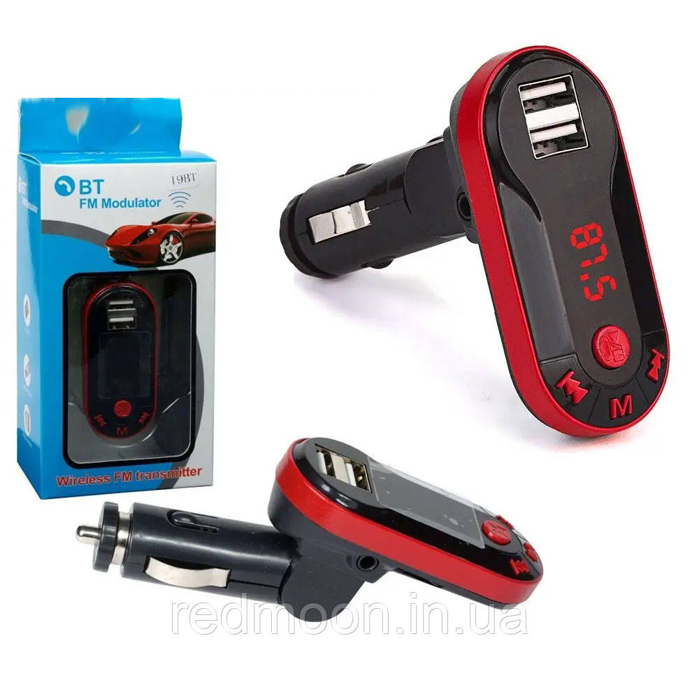 FM модулятор 19BT в машину з Bluetooth, бездротовий / Трансмітер для машини в прикурювач