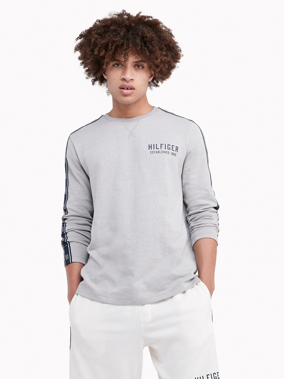 Лонгслів чоловічий Tommy Hilfiger кофта зі вставками на рукавах оригінал, фото 1