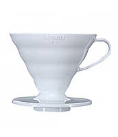Пуровер Hario V60 02 белый пластиковый для заваривания кофе на 1-4 чашки