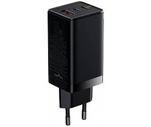 Мережевий зарядний пристрій Baseus GaN3 Pro 1USB + 2Type-C 65 W Black (CCGP050101)