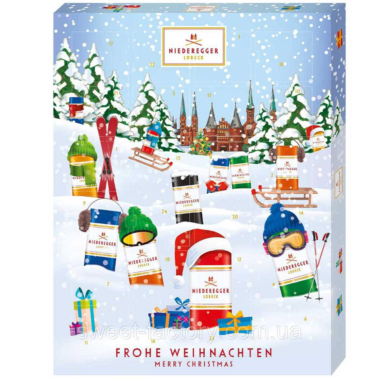 Адвент Niederegger Advent Calendar Frohe Weihnachten 300g