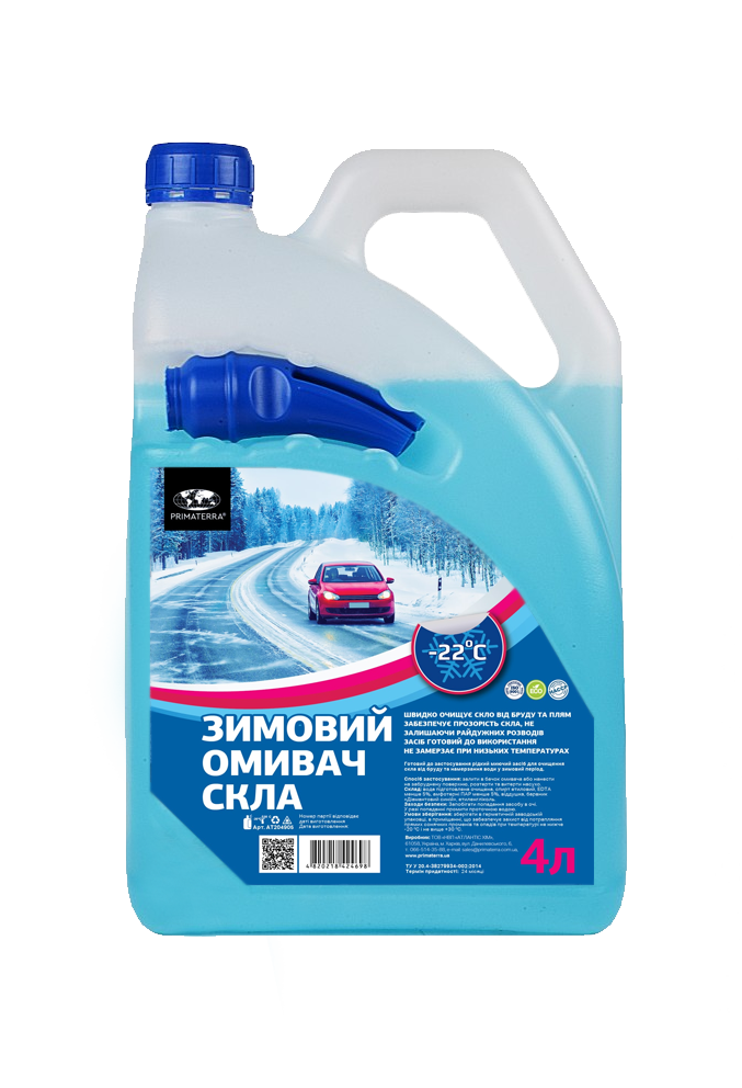 Омивач скла зимовий, -22, 4л з лійкою