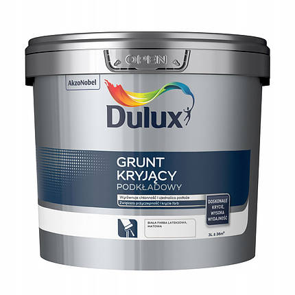Грунт-фарба для стін та стелі Dulux Covering Primer 3л, фото 1