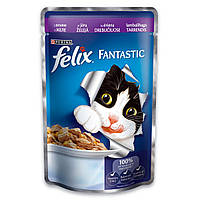 Влажный корм для кошек Purina Felix Fantastic с ягненком в желе 85 г