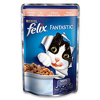 Влажный корм для кошек Purina Felix Fantastic с лососем в желе 85 г