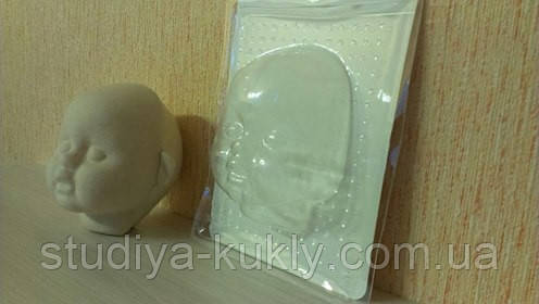 Пластиковая маска № 4.3 ( размер 72*55 мм) основа для лица текстильной куклы, рост 26 см. - фото 3 - id-p367335229
