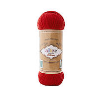 Носочная пряжа (нитки) Alize Супервош Артисан (Superwash Artisan) цвет 56 красный