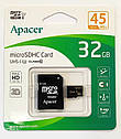 Карта пам'яти Apacer microSDHC 32GB UHS-I U1 Class 10 + SD адаптер, фото 2