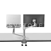 Сірий алюмінієвий кронштейн 10-17-дюймовий ноутбук, 10-32-дюймовий монітор з нахилом та поворотом BL-OL-3L-S