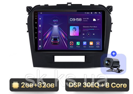 Junsun 4G Android магнітола для Suzuki vitara 2014-2022 wifi 4G, 2 ГБ ОЗП + 32 15-22, фото 1