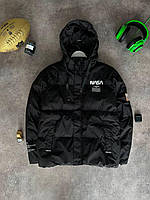 Куртка пуховик мужская зимняя очень теплая до -20 черная молодежная с капюшоном Турция XL