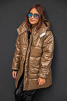 Зимняя блестящая курточка для девочки. Детская зимняя куртка- пуховик на девочку. Куртки детские. 9-14 лет