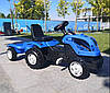Дитячий трактор на педалях з причепом MMX MICROMAX (01-012) колір синій, фото 9