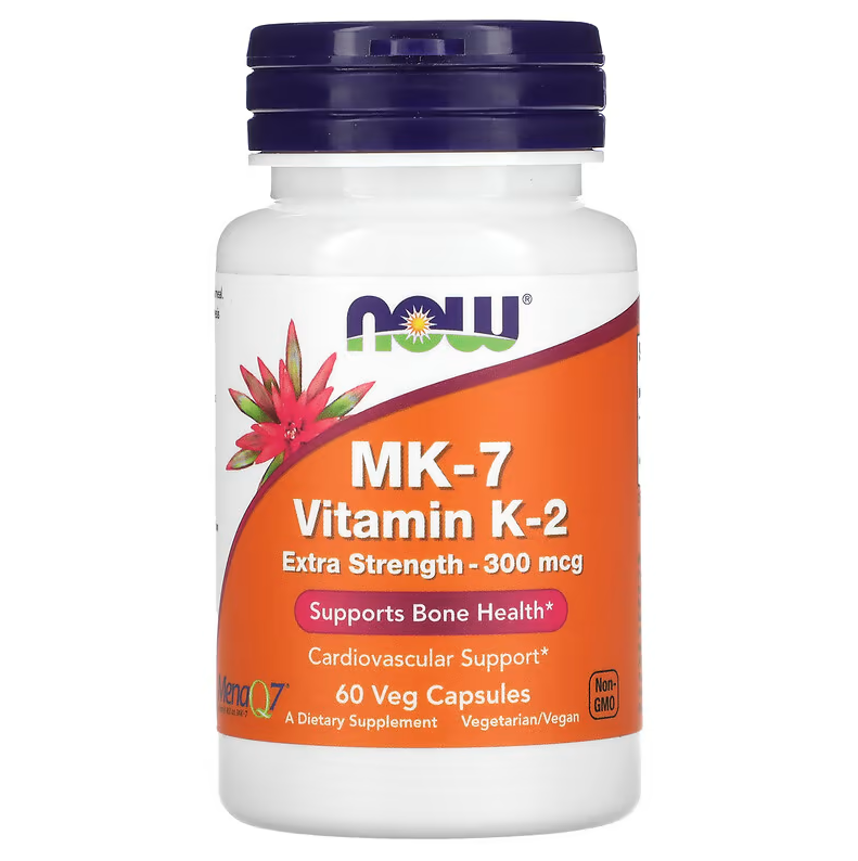 MK-7 Vitamin K-2 Extra Strength 300 мкг Now Foods 60 капсул, фото 1