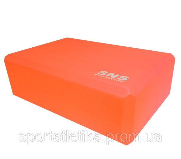 Блок для йоги опорный SNS материал EVA 22,5х14,5х7,5 см Оранжевый (YJ-K-ОРН) - фото 2 - id-p1720217845