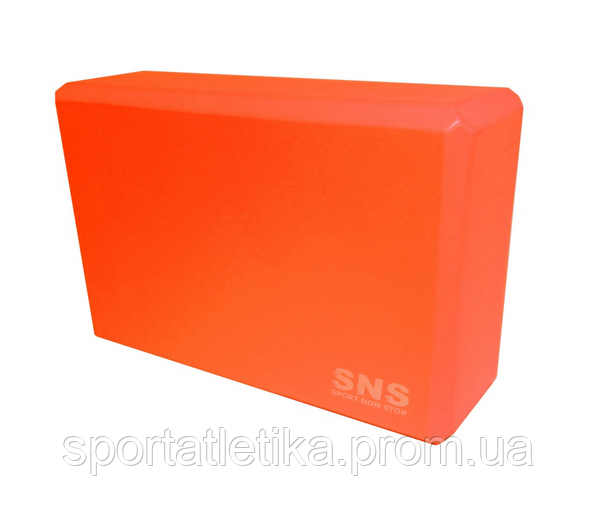 Блок для йоги опорный SNS материал EVA 22,5х14,5х7,5 см Оранжевый (YJ-K-ОРН) - фото 1 - id-p1720217845