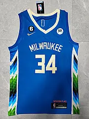 Синя майка Адетокунбо Мілуокі Бакс Nike Antetokounmpo No34 Milwaukee Bucks 2022-2023