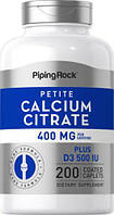Вітаміни кальцій цитрат Piping Rock Calcium Citrate Vitamin D3, 400 mg (per serving) 200 Coated Caplets
