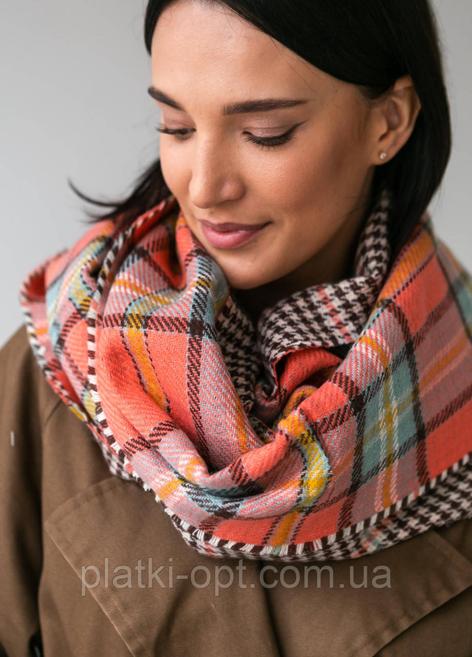 Шарф теплий Клітинка 190х55 см.