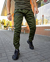 Мужские штаны карго стрейч-котоновые хаки Intruder "GRID" молодежные , Брюки джогеры хаки с манжетами wear
