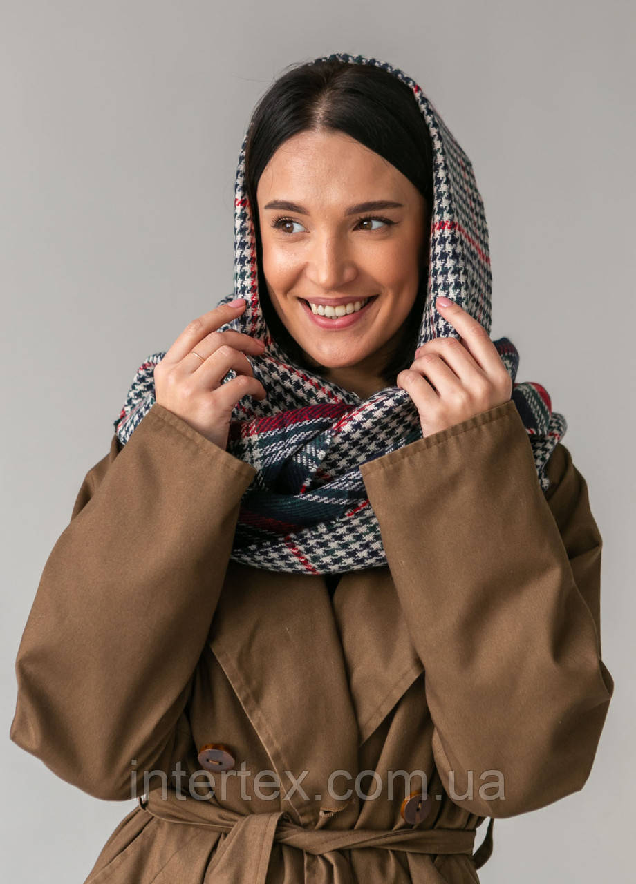 Шарф теплий Клітинка 190х55 см., фото 1