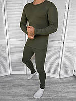Термобелье теплое на микрофлисе мужское цвета хаки для военных , Тактическое армейское термобелье хлопко wear