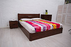 Ліжко дерев'яне Айріс з підйомним механізмом колір Горіх темний 120х200 см (Мікс-Меблі ТМ), фото 3