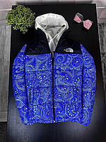 Куртка The North Face синяя с принтом мужская утепленная водонепроницаемая, Мужской пуховик TNF зимний д wear