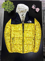 Куртка The North Face желтая мужская утепленная водонепроницаемая, Мужской пуховик TNF зимний дутый wear