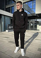 Зимний спортивный костюм мужской Adidas черный с начесом турецкий ,Костюм теплый Адидас Худи + Штаны wear