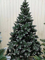 Новогодняя искусственная елка 2,2 м "Рождественская" с шишками и калиной серебро видеообзор