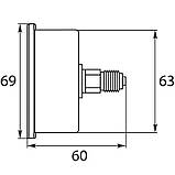 Манометр PRESSURE GAUGE 0-400 63MM 1/4"M BACK, фото 2