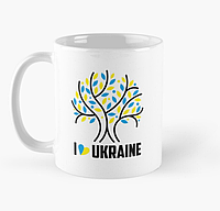 Чашка Керамическая Кружка с принтом I`Ukraine дерево Белая 330 мл