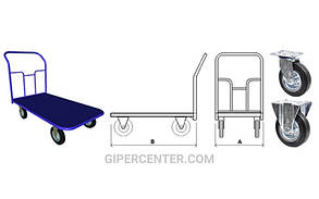 Візок ручна платформна PT-125 чотириколісна, до 480 кг
