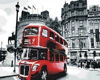 Картина за номерами + Алмазна мозаїка "Лондонський автобус"