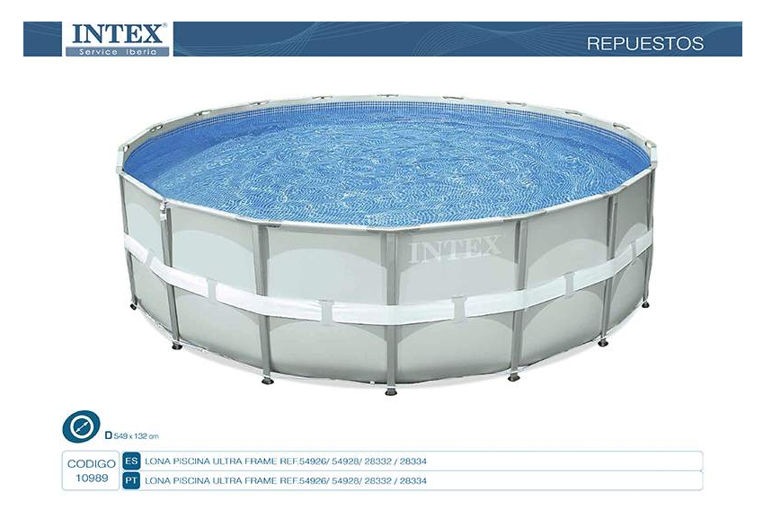Чаша басейну ROUND ULTRA FRAME POOL (549х132), Intex 10989E