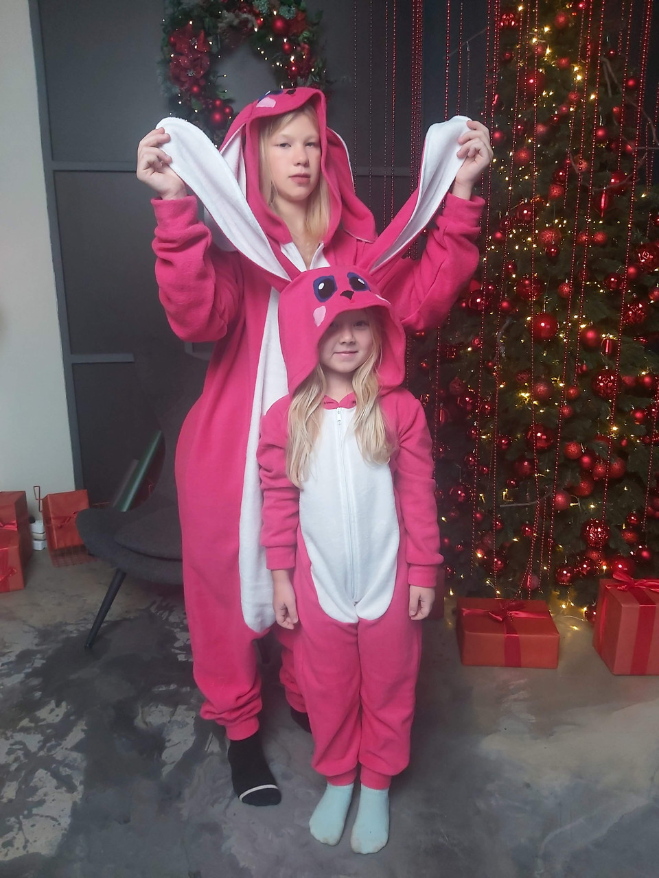 Кигуруми детский костюм пижама Зайчик розовый (80/86/92/98/104), фото 1