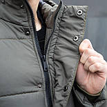 Зимовий парка чоловіча тепла | Куртка-пальто чоловіча зимова довга з капюшоном тепла. Живе фото, фото 9