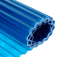 Стеклопластиковый шифер "Волнопласт" гофрированный Синий, 1.5м