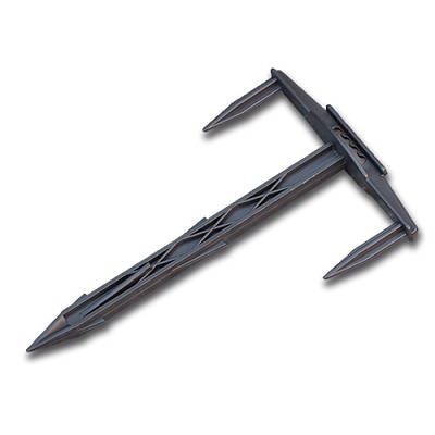 Кілочок-тризуб 17/10 см для агроволокна, агротканини, з отвором для мотузки