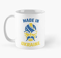 Чашка Керамічна Кружка з принтом Made in Ukraine Біла 330 мл